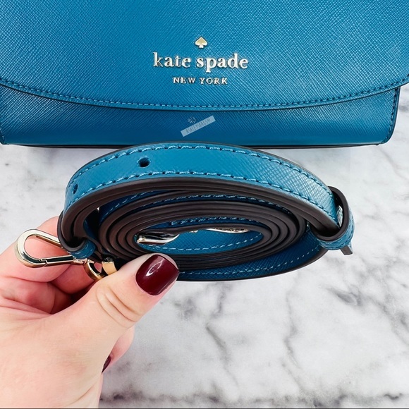 Kate Spade Carson Teal Blue Dark Peacock Convertible Chain Crossbody - Picture 9 of 9